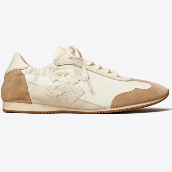 NWT Tory Burch Vintage Authentic Double T Trainer Sneakers White/ Ivory/ Size 7M - Picture 12 of 16